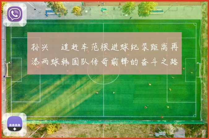 孙兴慜追赶车范根进球纪录距离再添两球韩国队传奇前锋的奋斗之路